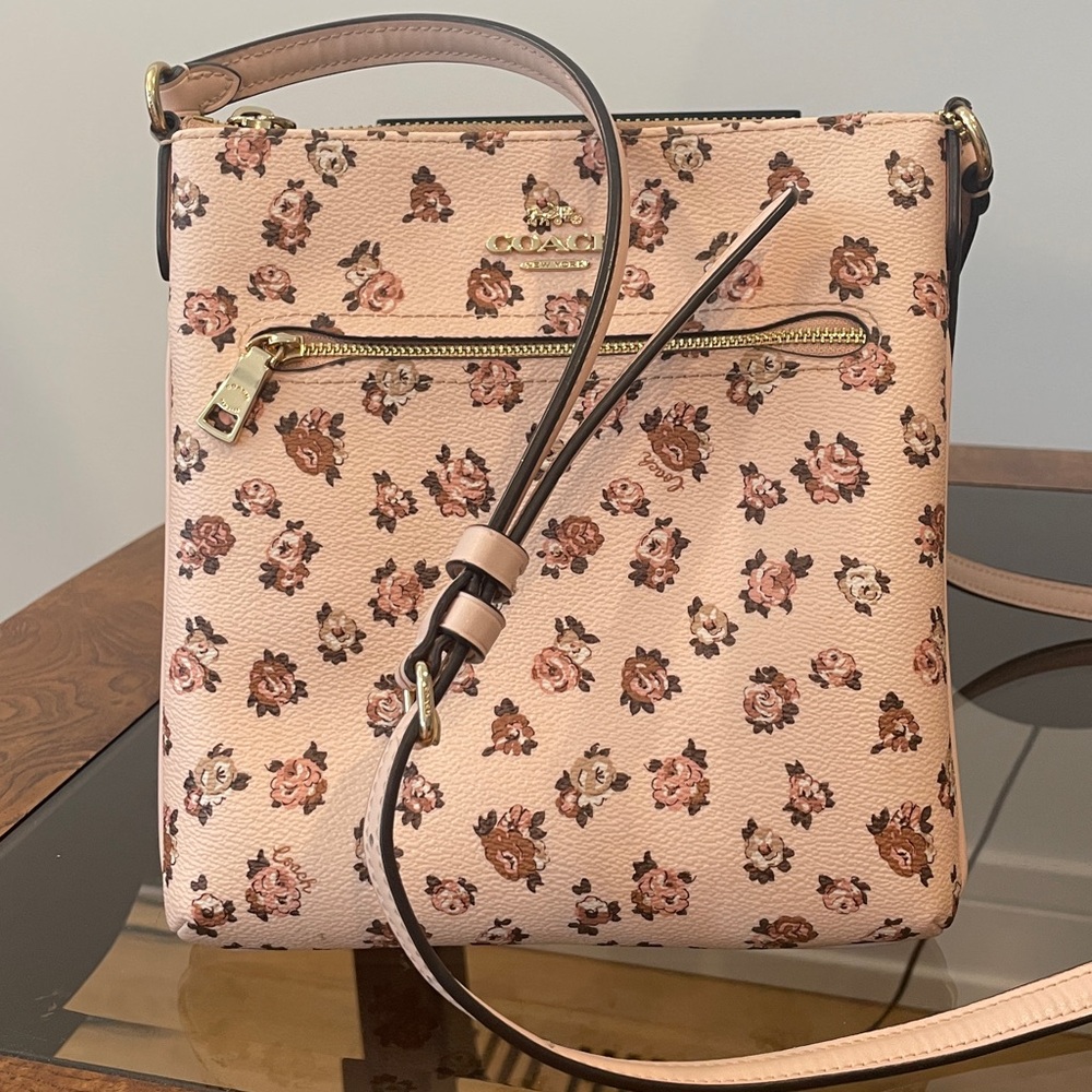 TODAY ONLY!!! Coach Mini Rowan Light Pink and Roses Crossbody Bag - Picture 2 of 10